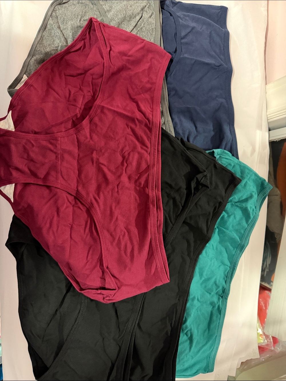 Mixed Cotton Briefs Pack - Burgundy, Teal, Navy, Black, Gray